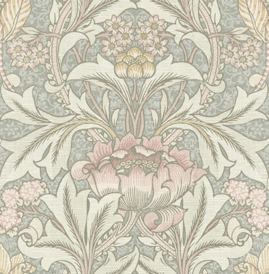 Acanthus Floral Vintage Unpasted Wallpaper