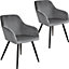 Accent Chair Marilyn, Set of 2 with black legs - grey/black