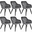 Accent Chair Marilyn, Set of 6 with black legs - grey/black