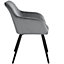 Accent Chair Marilyn, Set of 8 with black legs - grey/black