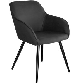 Accent chair Marilyn with armrests - anthracite/black
