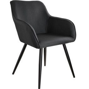 Accent chair Marilyn with armrests - black