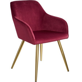 Accent chair Marilyn with armrests - bordeaux/gold
