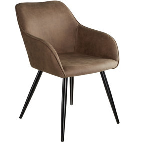 Accent chair Marilyn with armrests - brown/black