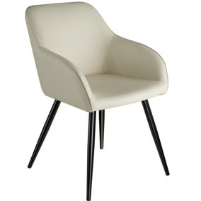 Accent chair Marilyn with armrests - cream/black