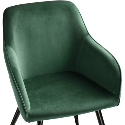 Accent chair Marilyn with armrests - dark green / black