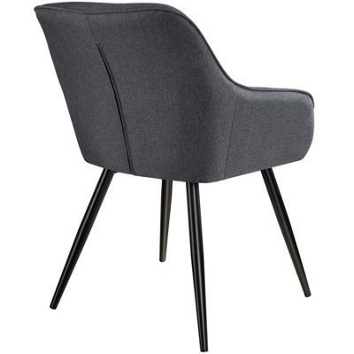 Accent chair Marilyn with armrests - dark grey/black