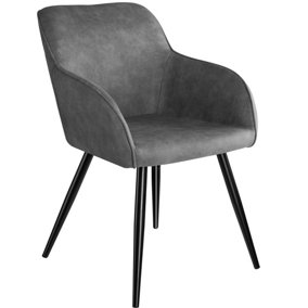Accent chair Marilyn with armrests - grey/black