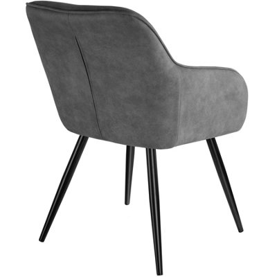 Accent chair Marilyn with armrests - grey/black