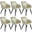 Accent Chair Marilyn with Armrests, Set of 6 - cream/black