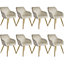 Accent Chair Marilyn with Armrests, Set of 8 - cream/gold