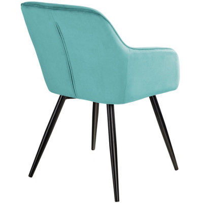 Accent chair Marilyn with armrests - turquoise/black