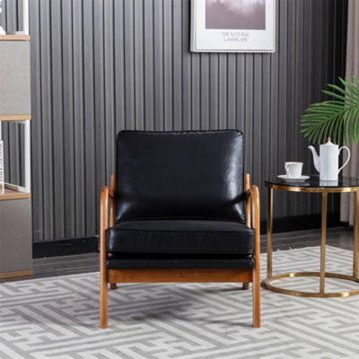Black mid century modern chair discount