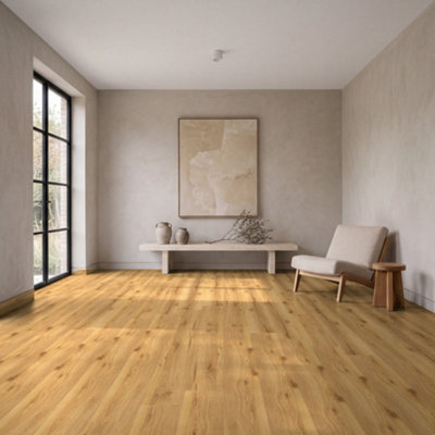 Accent Daybreak Golden Rustic Oak Plank Dryback LVT Flooring 2.5mm Glue ...