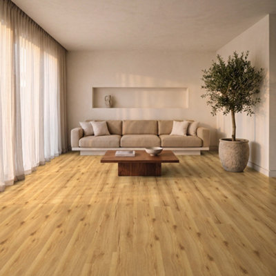 Accent Daybreak Golden Rustic Oak Plank Dryback LVT Flooring 2.5mm Glue ...