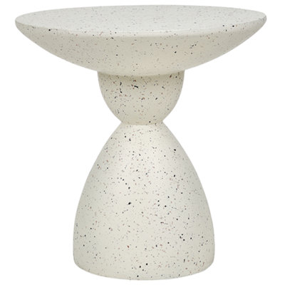 Accent Side Table Off-White Terazzo Effect CAFFI