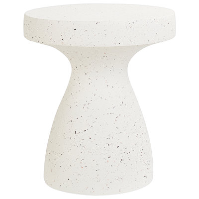 Accent Side Table Off-White Terrazzo Effect BIVIERE