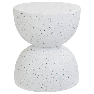 Accent Side Table White Terrazzo Effect CAORIA
