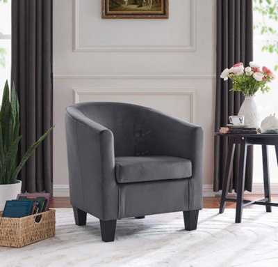 Dark grey velvet accent chair new arrivals