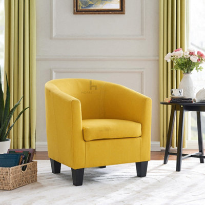 Yellow velvet tub deals chair