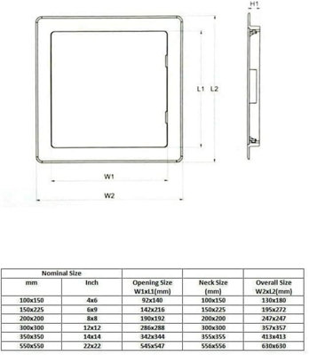 Access Panel White Plastic Inspection Detachable Door Access Hatch Conceal Wiring 8 x 8 inches (200 x 200 mm) - 5
