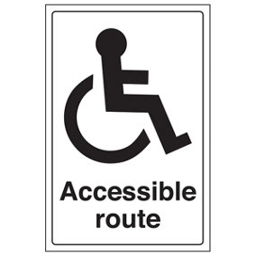 Accessible Route Information Sign - Rigid Plastic - 200x300mm (x3)