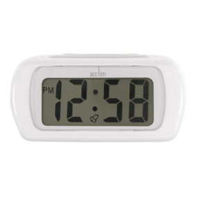 Acctim 12342 Auric Digital Alarm Clock, Large LCD Display White