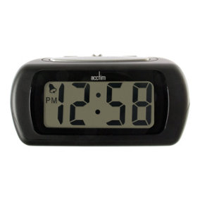 Acctim 12343 Auric Digital Alarm Clock, Large LCD Display, Synthetic, Black