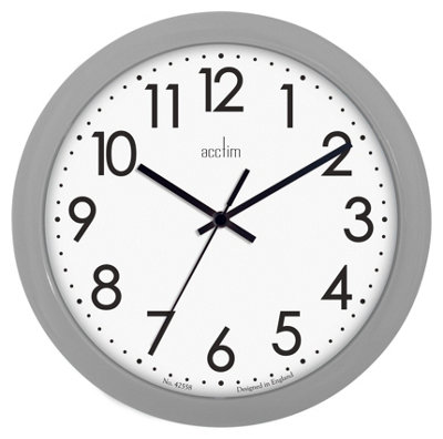 Acctim 21890 Abingdon Wall Clock 25cm Quartz, Grey