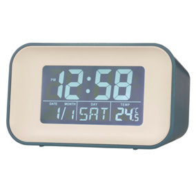 Acctim Alta Retro Digital Alarm Clock Crescendo Alarm  Date & Temperature Display Storm Blue