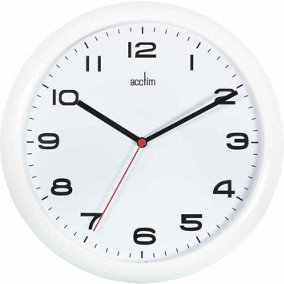 ACCTIM - Aylesbury 25.5cm Quartz Movement Analogue Wall Clock - White