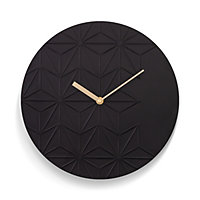 Acctim Chloe Wall Clock Quartz Geometric Resin Face Open Dial Black 30cm