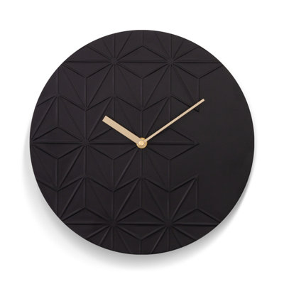 Acctim Chloe Wall Clock Quartz Geometric Resin Face Open Dial Black 30cm