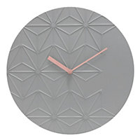 Acctim Chloe Wall Clock Quartz Geometric Resin Face Open Dial Grey 30cm
