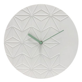 Acctim Chloe Wall Clock Quartz Geometric Resin Face Open Dial White 30cm