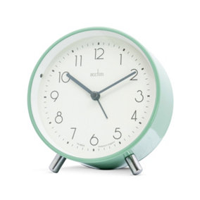 Acctim Fossen Analogue Alarm Clock Contemporary Metal Case Backlight Easy Set Alarm Meadow