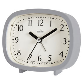 Acctim Hilda Analogue Alarm Clock Non Ticking Sweep Crescendo Alarm Backlight Retro Pigeon