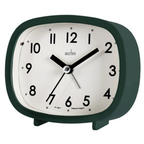 Acctim Hilda Analogue Alarm Clock Non Ticking Sweep Crescendo Alarm Backlight Retro Urban Jungle