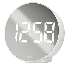 Acctim Il Giro Digital Alarm Clock Crescendo Alarm Temperature Display Mirrored LED Display White