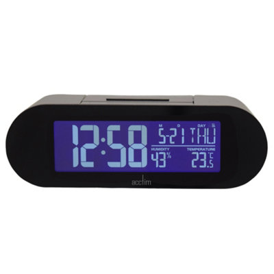 Acctim Kian Digital Alarm Clock Crescendo Alarm Date, Temperature & Humidity Display Pop Up Alarm Dovetail