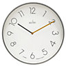 Acctim Kista Wall Clock Quartz Contemporary Offset Numbers Smoke Grey 40cm