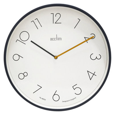 Acctim Kista Wall Clock Quartz Contemporary Offset Numbers Volcano 40cm