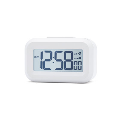 Acctim Kitto Digital Alarm Clock Superbrite Crescendo Alarm White