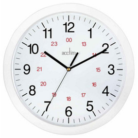 ACCTIM - Metro 30cm Quartz Movement Analogue Wall Clock, White