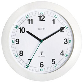 ACCTIM - Milan 25.5cm Radio Controlled Analogue Wall Clock - White
