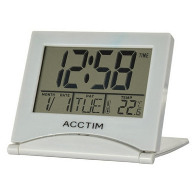 Acctim Mini Flip II Travel LCD Alarm Clock Grey (One Size)