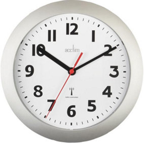 ACCTIM - Parona 23cm Radio Controlled Analogue Wall Clock - Silver