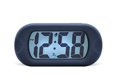 Acctim Silicone Digital Alarm Clock Smartlite Crescendo Alarm Easy Read Jumbo Display Silicone Case Dark Blue