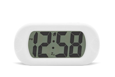 Acctim Silicone Digital Alarm Clock Smartlite Crescendo Alarm Easy Read Jumbo Display Silicone Case White