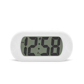 Acctim Silicone Digital Alarm Clock Smartlite Crescendo Alarm Easy Read Jumbo Display Silicone Case White